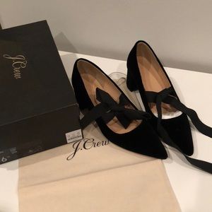 J. Crew Avery Black Heels w/ Bow size 6 1/2
